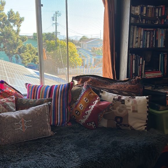 2 pottery barn pillows w button back closures. 19” x 19”. Boho hippie vibes. EUC - Picture 14 of 14